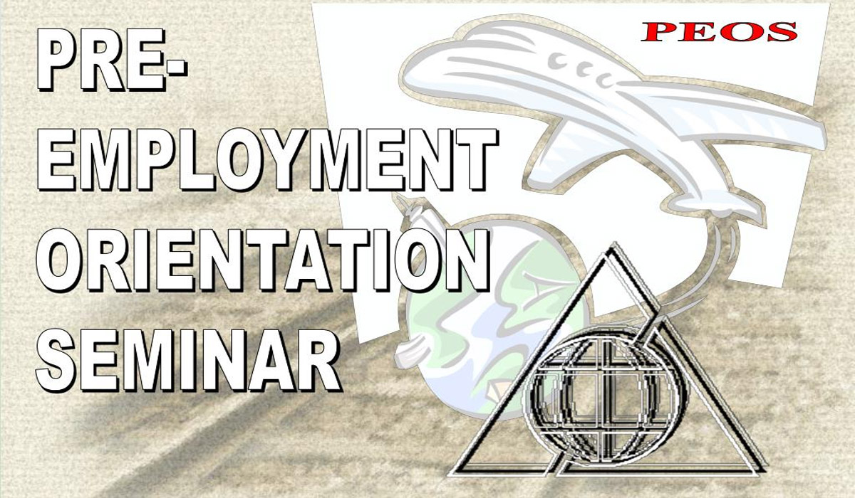 Information on Pre-Employment Orientation Seminar online for OFWs